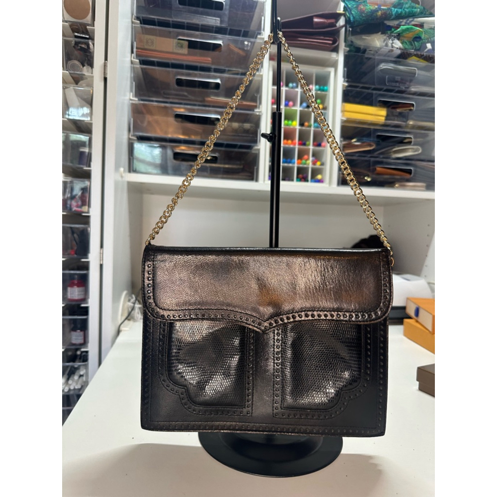 Women's YSL Black Clutch w Unbranded Strap - Picture 2 of 15